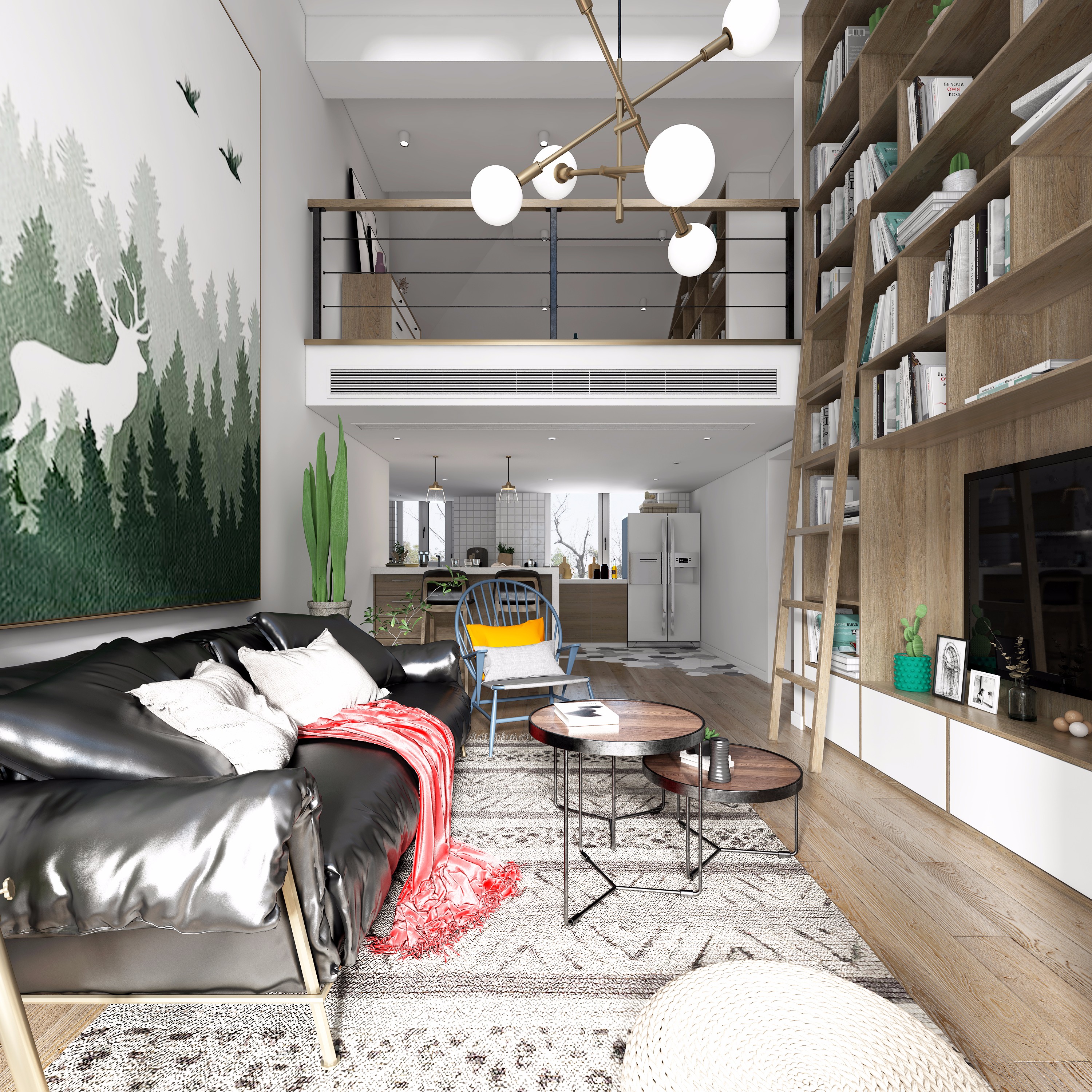 临沂碧桂园凤凰壹品90㎡奶油风loft
